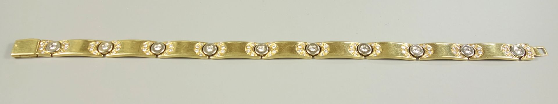 Brillant-Armband, Hersteller "Mabri", 750er Gold, Gew.26,08g, total ca.1,30ct, 10 Brillanten á ca.