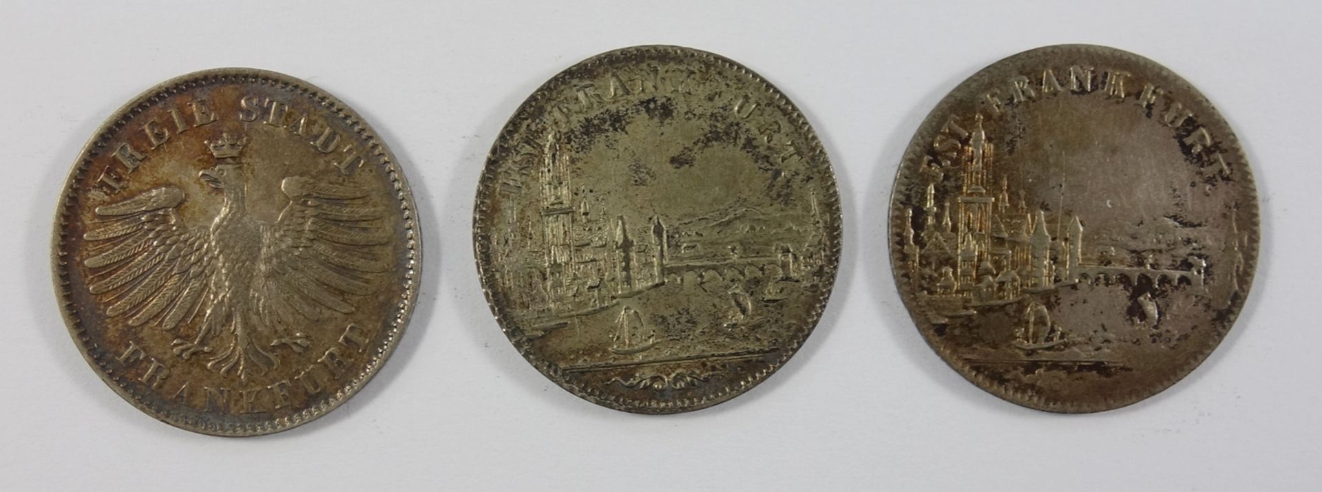 3 * 6 Kreuzer Freie Stadt Frankfurt, 1842, 1852 und 1856, ss3 * 6 Kreuzer Frankfurt, 1842, 1852