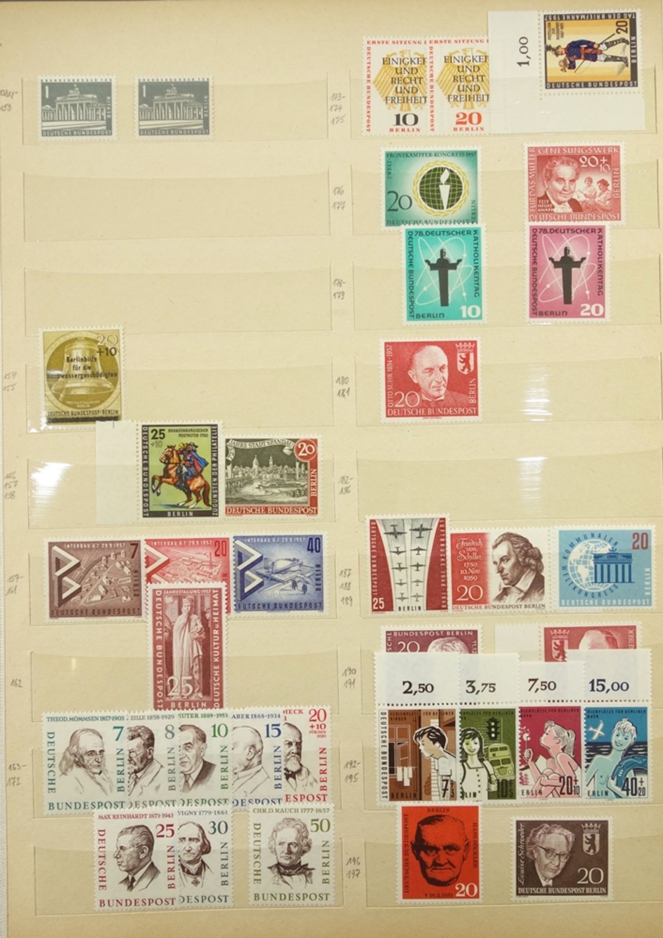 Briefmarken West Berlin 1949 -1989, gut bestückt, jedoch fehlerhaft, besonders die ersten Jahre