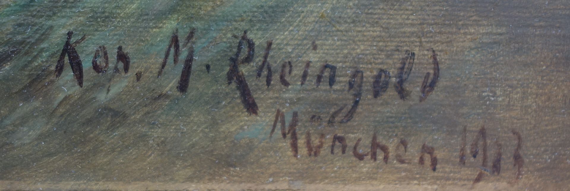 Michael Rheingold (1887-1934, Zürich), "Der Gang nach Emmaus" nach Arnold Böcklin, 1913, Öl/ - Bild 2 aus 2