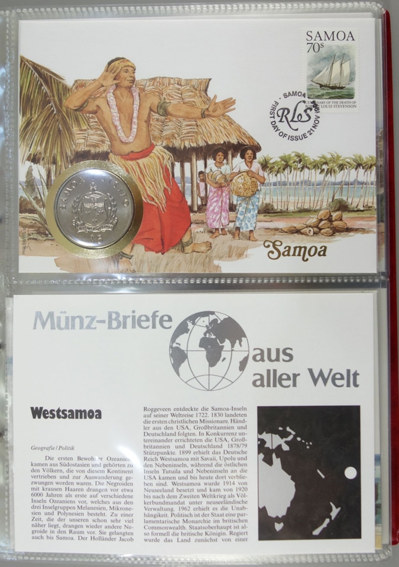 7 Ordner mit Numisbriefen aus aller Welt, ca.400 Stück, Ende 20.Jh.-Anfang 21.Jh., in originalen - Bild 4 aus 4