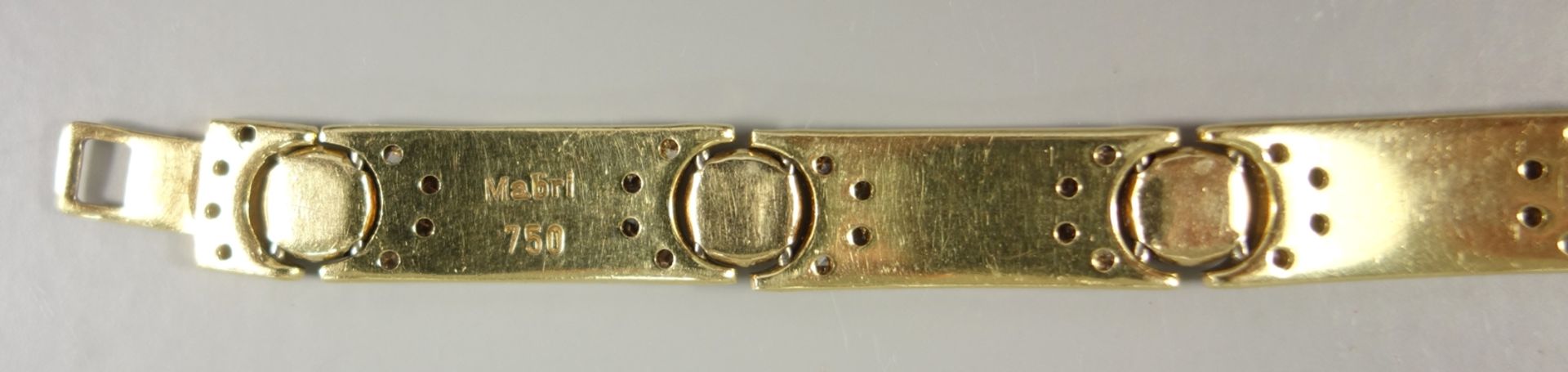 Brillant-Armband, Hersteller "Mabri", 750er Gold, Gew.26,08g, total ca.1,30ct, 10 Brillanten á ca. - Bild 3 aus 3