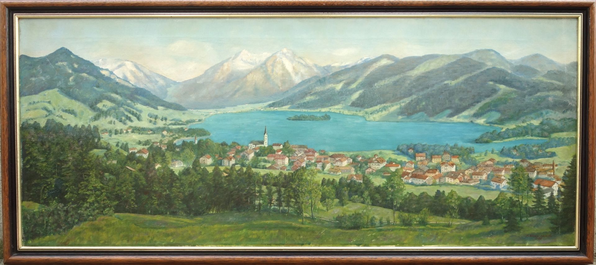 A. Schaarschmidt "Süddeutsche Stadtansischt", 1936, Öl/Leinwand, unten rechts signiert/datiert, HB