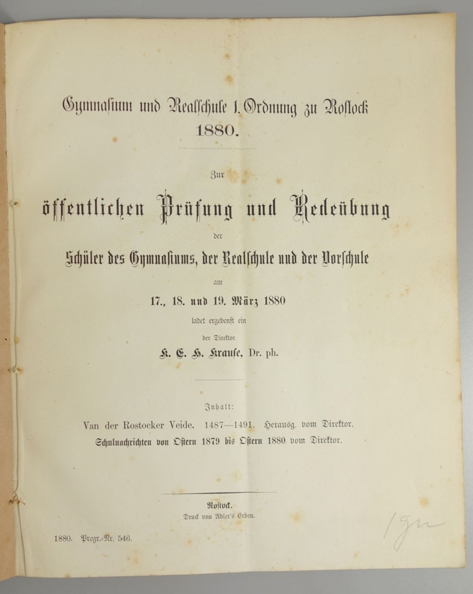 Van der Rostocker Veide, "Rostocker Chronik von 1487 - 1491"; Druck von Adlers Erben, 1880, zum