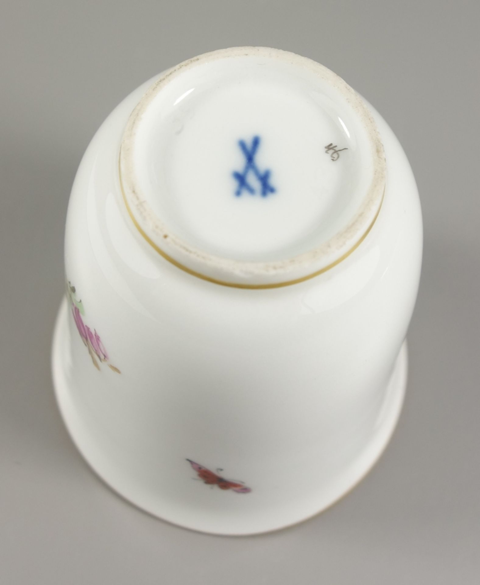 kleine Vase, Deutsche Blume und Insektenmalerei, Meissen, nach 1924, 1.Wahl, Standring, konisch - Bild 3 aus 3