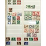 Briefmarken, III. Reich, 1933-1945, gut bestückt, jedoch fehlerhaft. gestempelt, postfrisch, mit