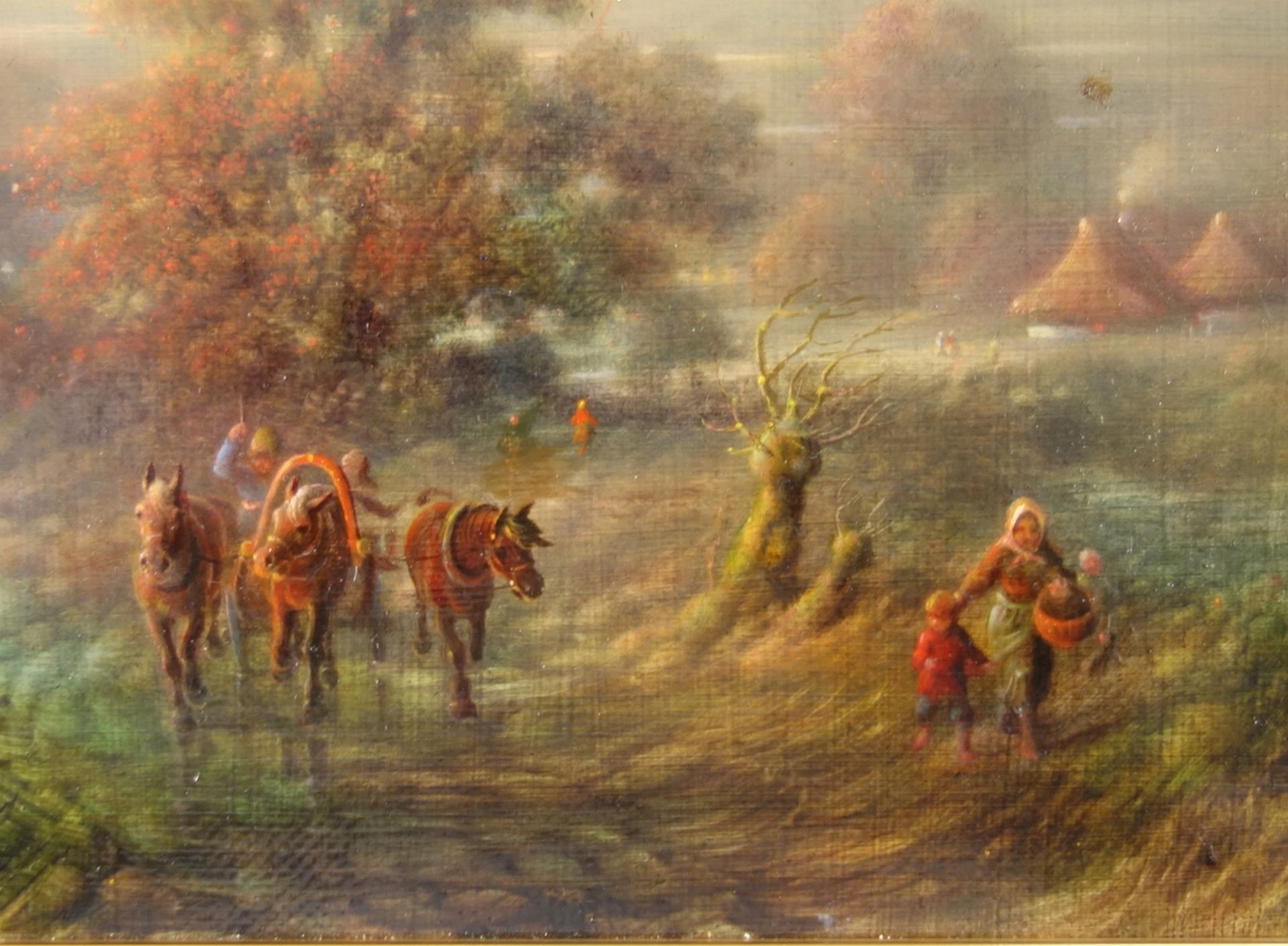 Wladimir Lukowskij (1914 - ?, Nikolajew, RU), "Landschaft mit Bauern im Morgenrot", Öl/Lw., unten - Bild 3 aus 6