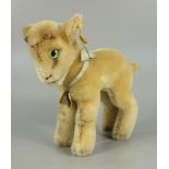 "Zicky" Zicke, Steiff, 1950/60er Jahre, Mohair beige/hellbraun, stehend, grün/schwarze Augen,