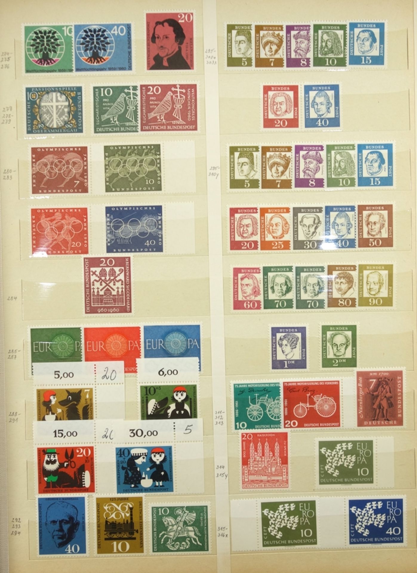 Briefmarken BRD 1949-1989, in 3 Alben, gut bestückt, jedoch fehlerhaft, besonders die ersten Jahre - Bild 2 aus 4