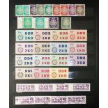 Briefmarken und Ganzsachen, DDR und BRD, ZKD Marken, DPD, Luftpost, SbPA Aufkleber,