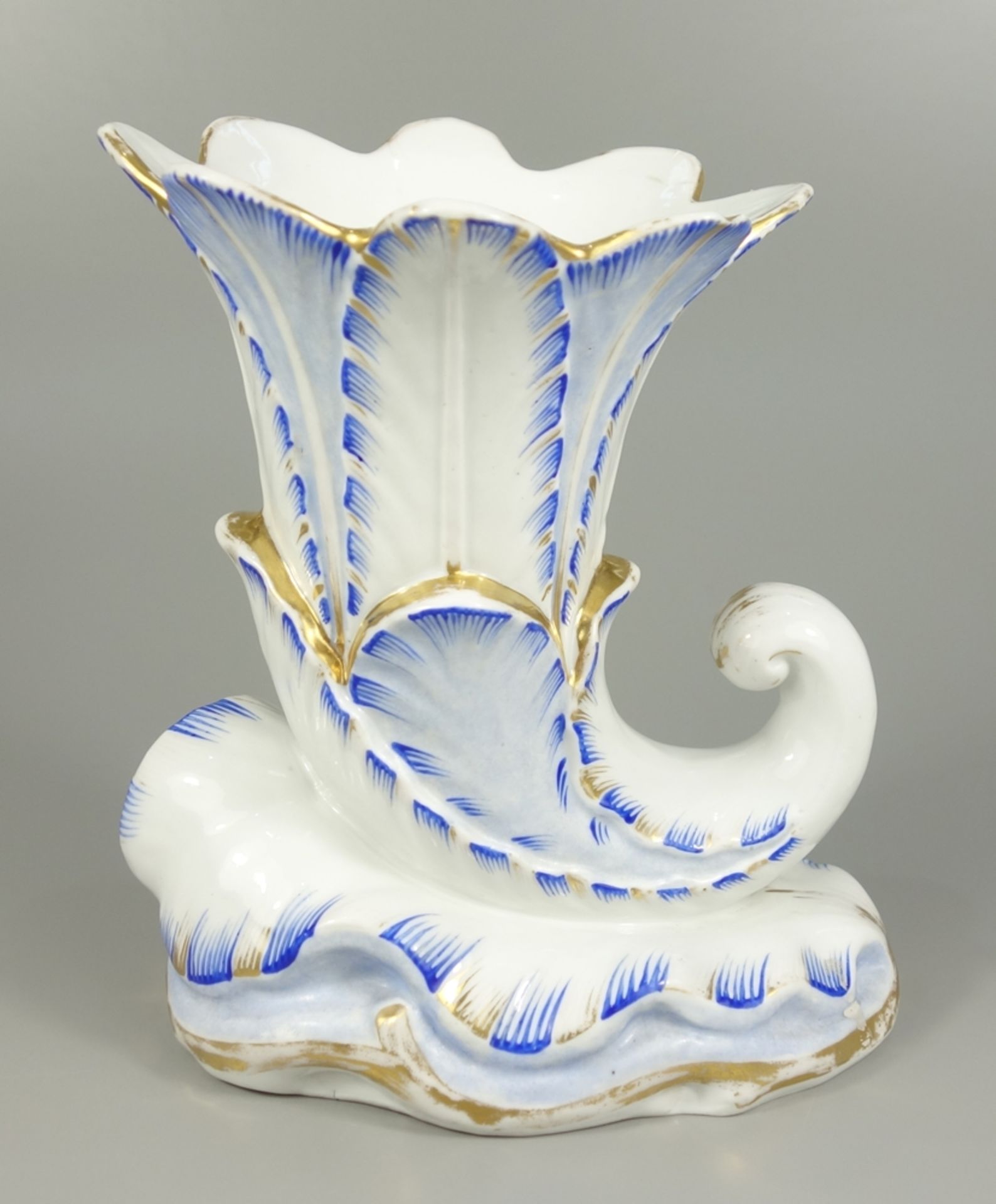 Füllhorn-Vase, Friedrich Adolph Schumann, Berlin, Mitte 19.Jh., H.17cm, Stand mit Malernummer - Bild 2 aus 4