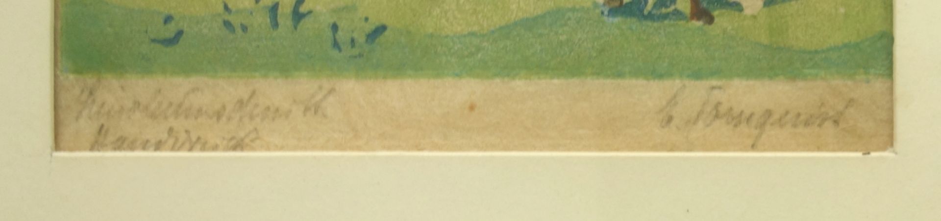 Ellen Tornquist (1871-?) "Ziegen in Alpenlandschaft", Farblinolschnitt, um 1920, unten rechts - Bild 2 aus 2
