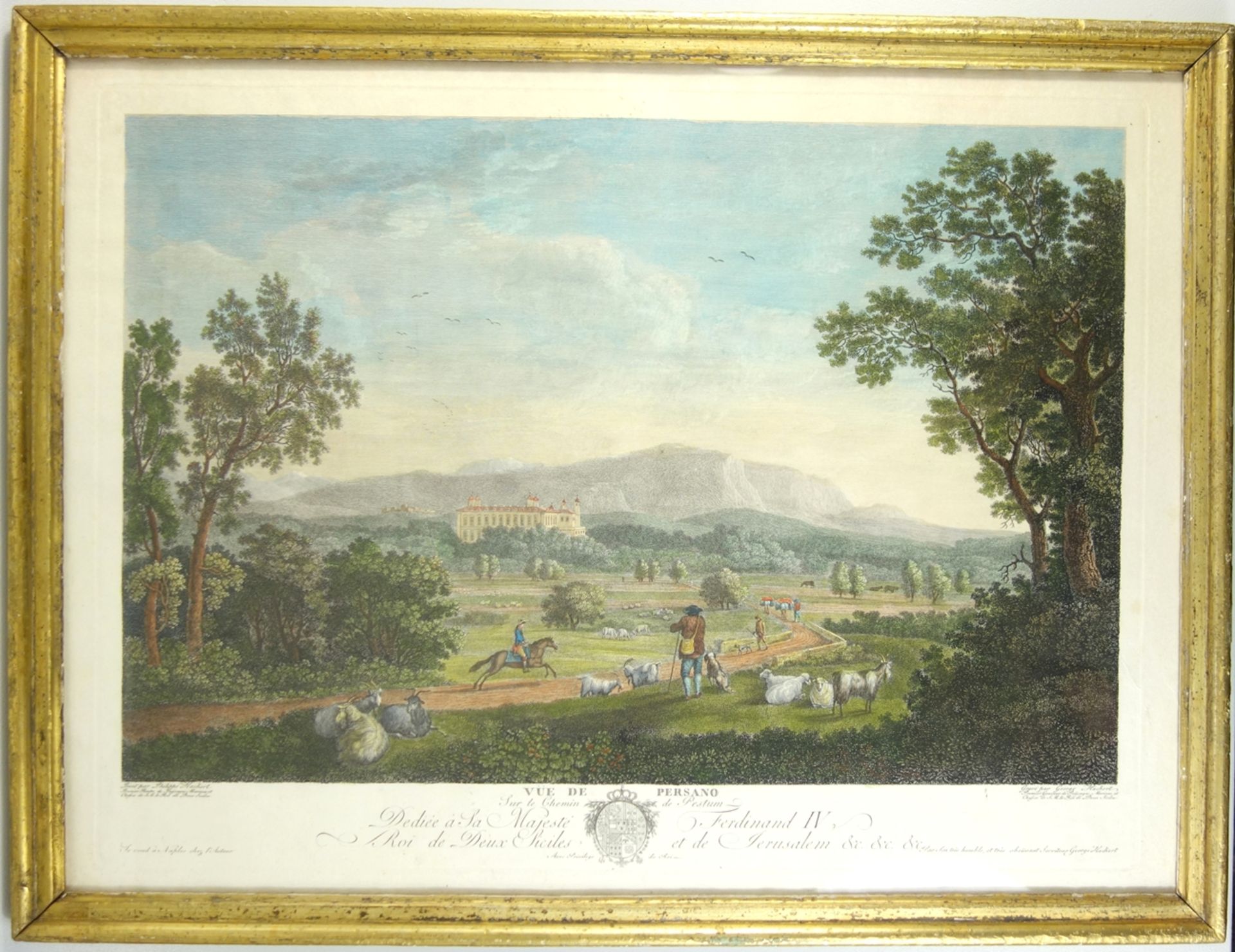 Georg Abraham Hackert (1755, Prenzlau-1805, Florenz) "Blick von Persano nach Paestum (Vue de Persano - Bild 2 aus 4