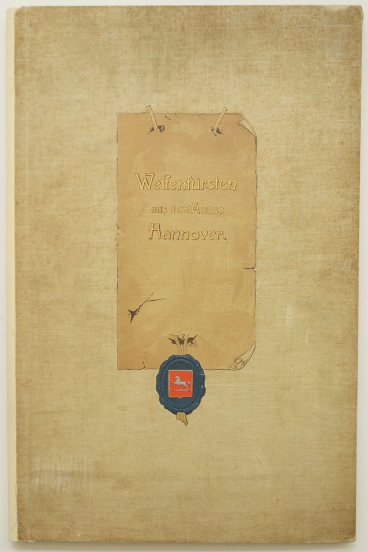 Leinen-Flügelmappe, "Welfenfürsten aus dem Hause Hannover", 1903, Leermappe für Kunstblätter nach
