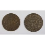 3 Pfennige 1763 und 2 Groschen 1653, König Friedrich, Brandenburg Preussen, s3 pfennig, 1763 and 2