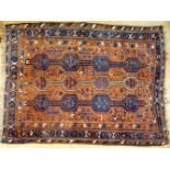 Teppich, Schiraz, dunkelblau-rot, Maße: 163*218cm, Gebrauchsspuren Carpet, Shiraz, dark blue-red,