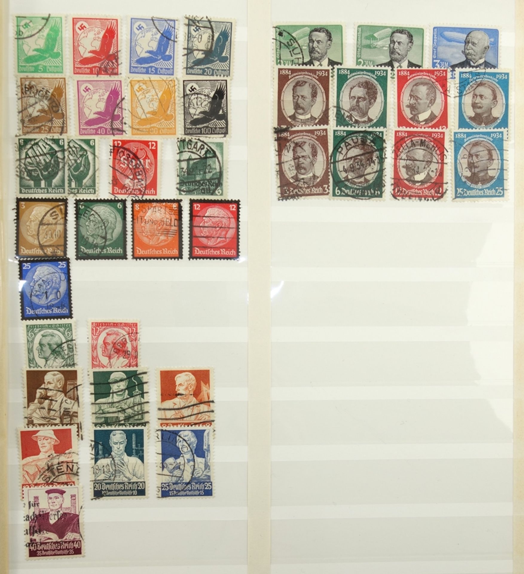 Briefmarken, III. Reich, 1933-1945, gut bestückt, jedoch fehlerhaft. gestempelt, postfrisch, mit - Bild 2 aus 4