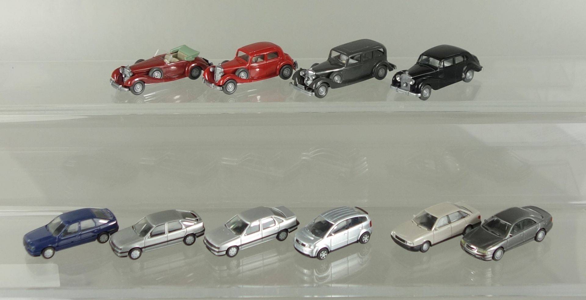 10 Modell-Autos, Maßstab 1:87, Wiking, Herpa und Rietze, 1980er Jahre, 4* Wiking-Klassiker: Horch