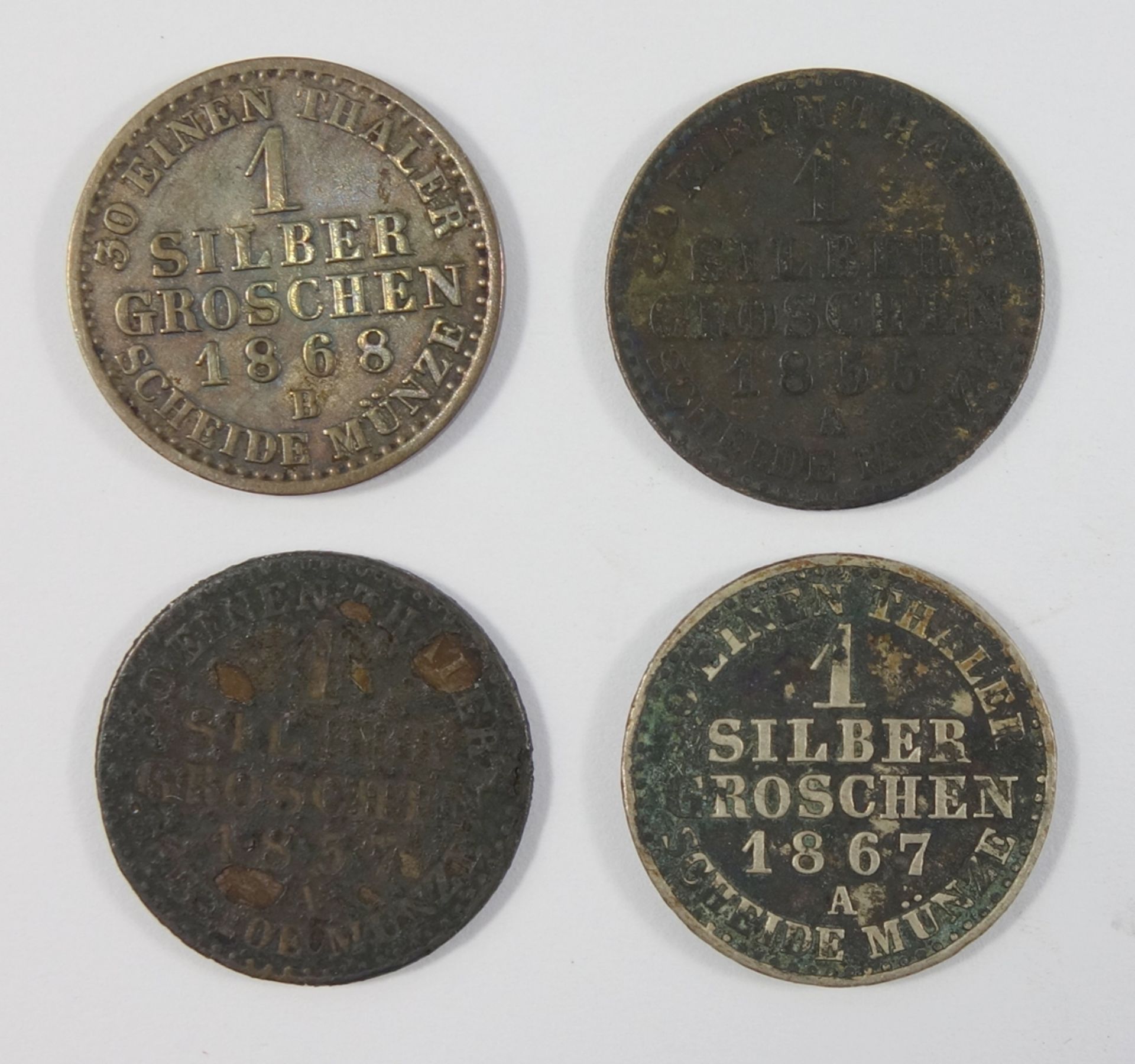 4* 1 Silbergroschen, Friedrich Wilhelm von Preussen: 1 Silbergroschen 1868 B; 1 Silbergroschen - Bild 2 aus 2