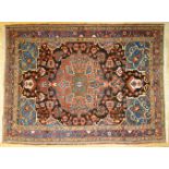 Teppich, Hamadan, zentrales Blumenmedaillon, Maße: 149*202cm, GebrauchsspurenCarpet, Hamadan,