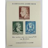 DDR, Schillerblock mit PF, BL 12 II, Kat.-Wert 300 €, ungestempeltGDR, Schillerblock with PF, BL