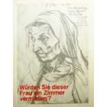 Klaus Staeck (*1938 Pulsnitz), "Sozialfall", 1971, wohl Farbserigrafie, unten rechts signiert und
