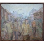 E. Weinert "Esztergomer Wochenmarkt", 1981, Acryl/Lw., u.r. monogrammiert "E.W." und datiert,