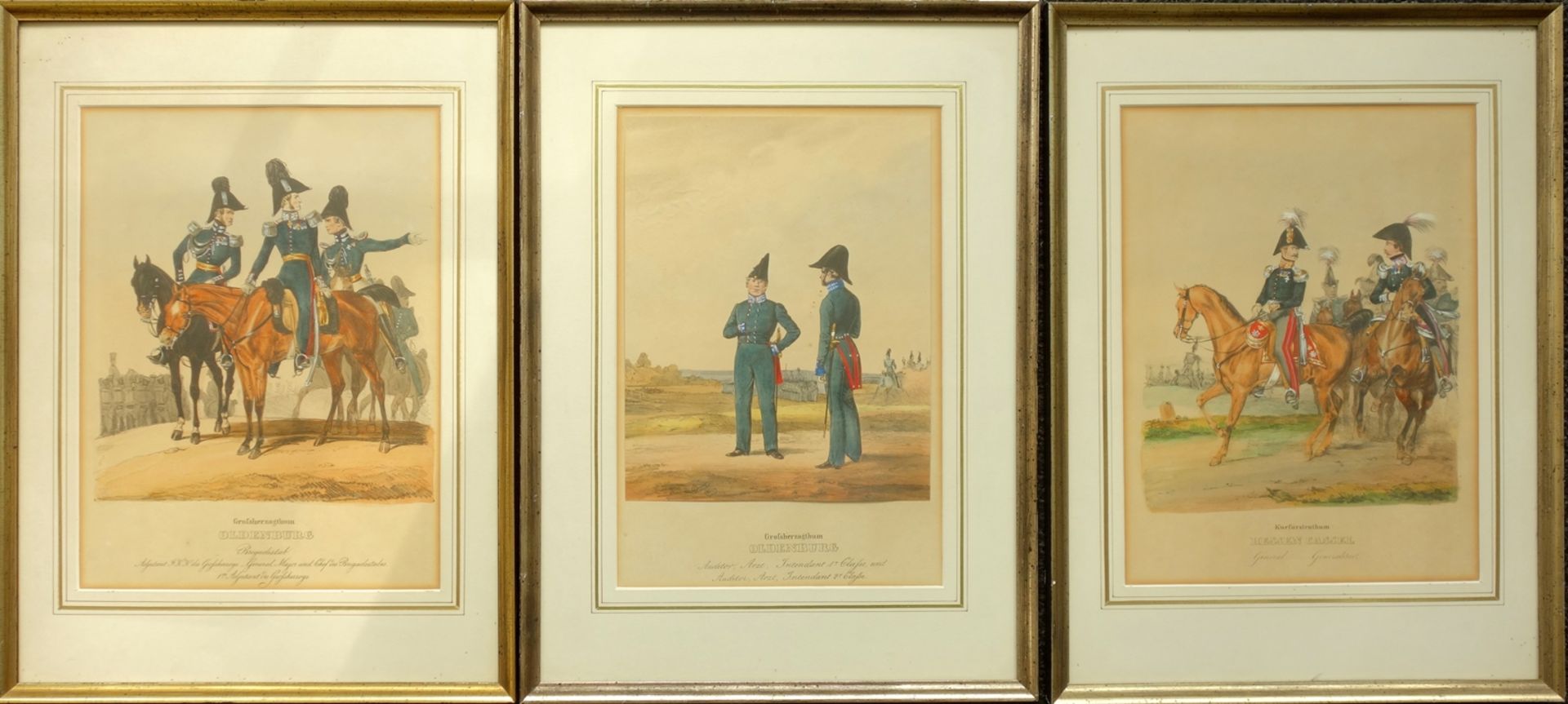 9 kolorierte Lithografien aus "Das deutsche Bundesheer in charakteristischen Gruppen": 1* Hessen, 4* - Bild 2 aus 2