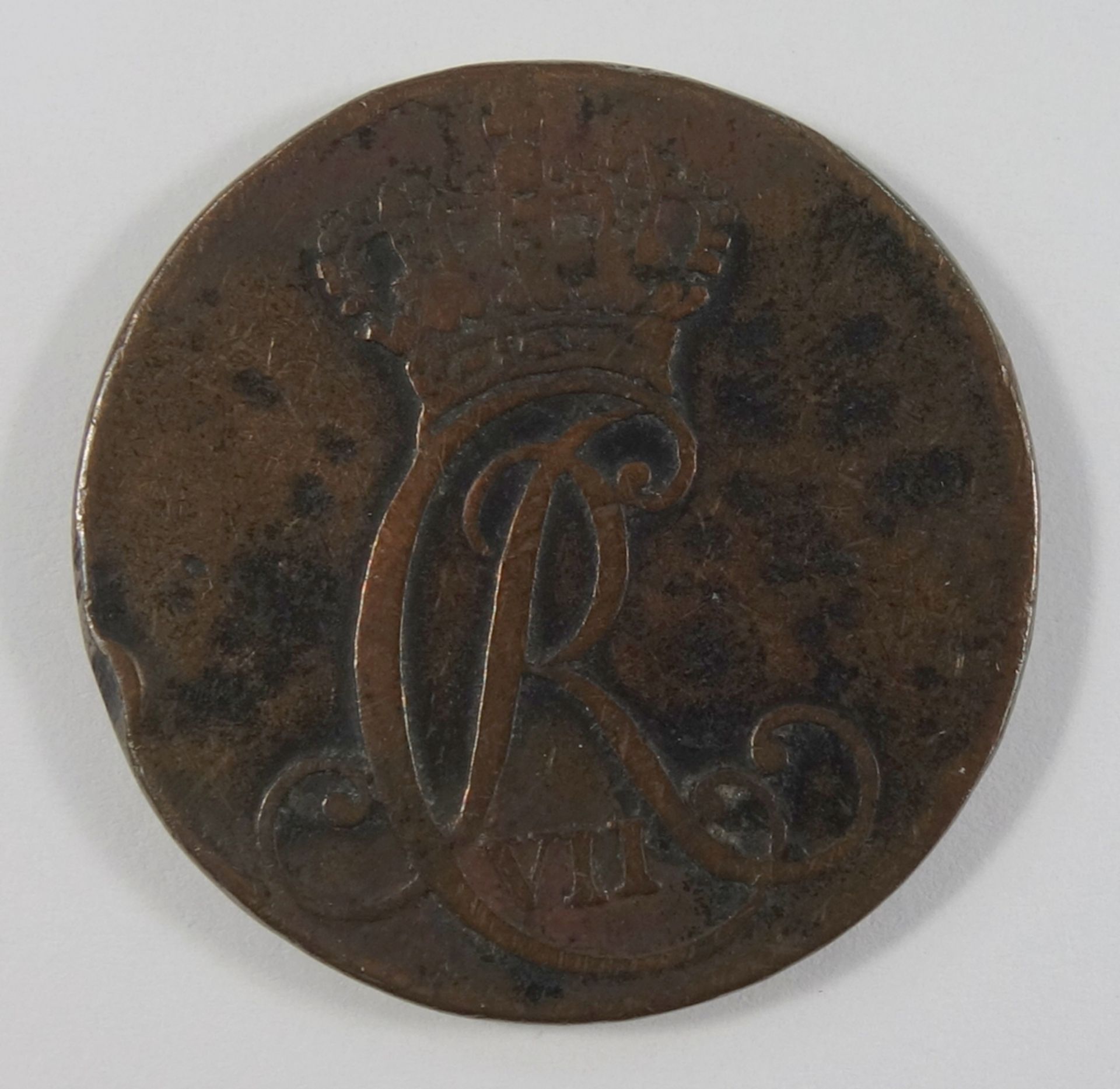 1 Sechsling 1787 Schleswig-Holstein,Christian VII. von Dänemark, Scheidemünze, Kupfer, ss1