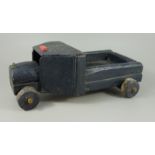 Pritschenwagen, um 1920, Holz, schwarz gelackt, L.30cm, B.18cm, H.11,2cmTruck, around 1920, wood,