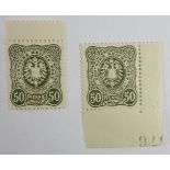 2* 50 Pfennig, Nr.DR 44, Kat.-Wert 160 €, postfrisch2 * 50 Pfennig, No.DR 44, catalog value 160 €,