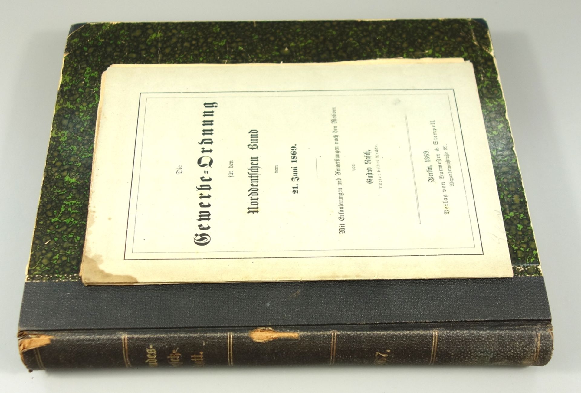 Bundes-Gesetzblatt und Gewerbe-Ordnung des Norddeutschen Bund von 1867 und 1869: "Bundes-Gesetzblatt