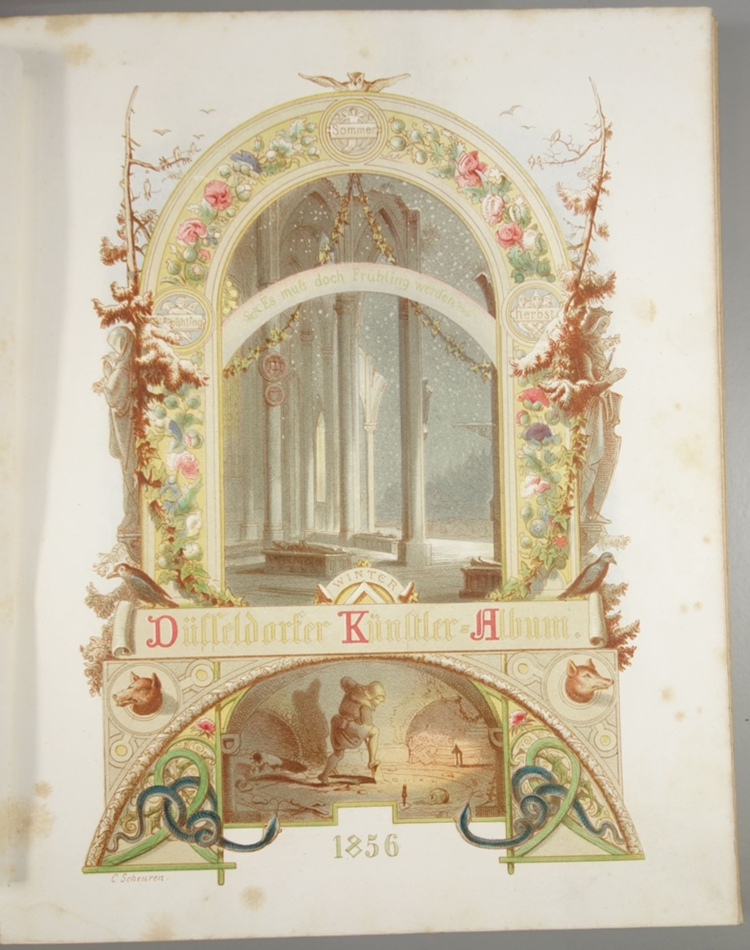 9* Neues Düsseldorfer Künstler-Album, 2.Hälfte 19.Jh., Düsseldorfer Lithographische Kunst-Anstalt. - Bild 2 aus 2