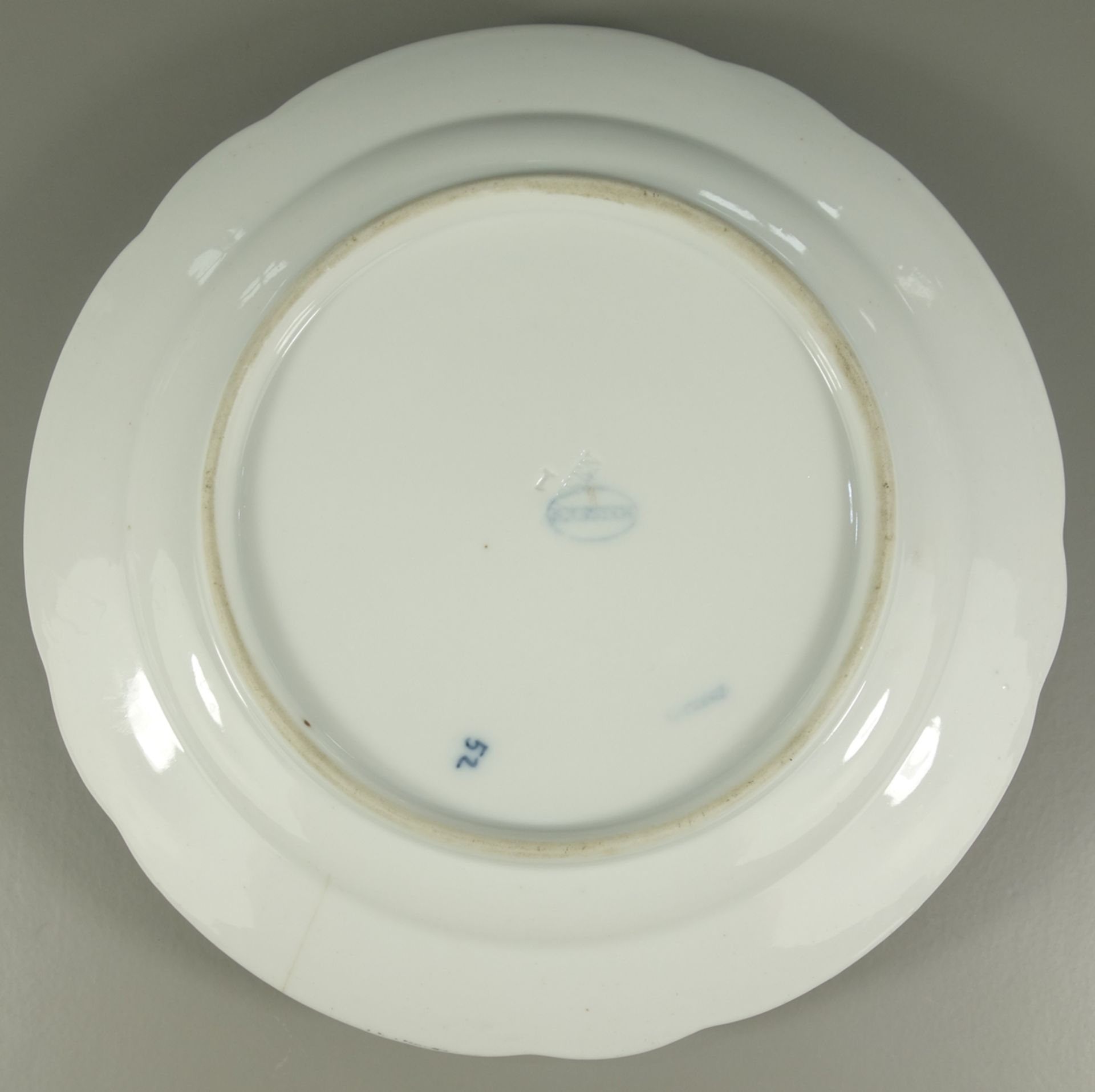 Butterdose, Zwiebelmuster, Teichert /Stadt Meissen, um 1930, Teller-D.19cm, Innenteil-D.10,5cm, - Bild 2 aus 2