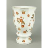 Vase mit Blumendekor, Fürstenberg, Art déco, um 1920/30, H.19cm, vieleckig, Goldränder (berieben),