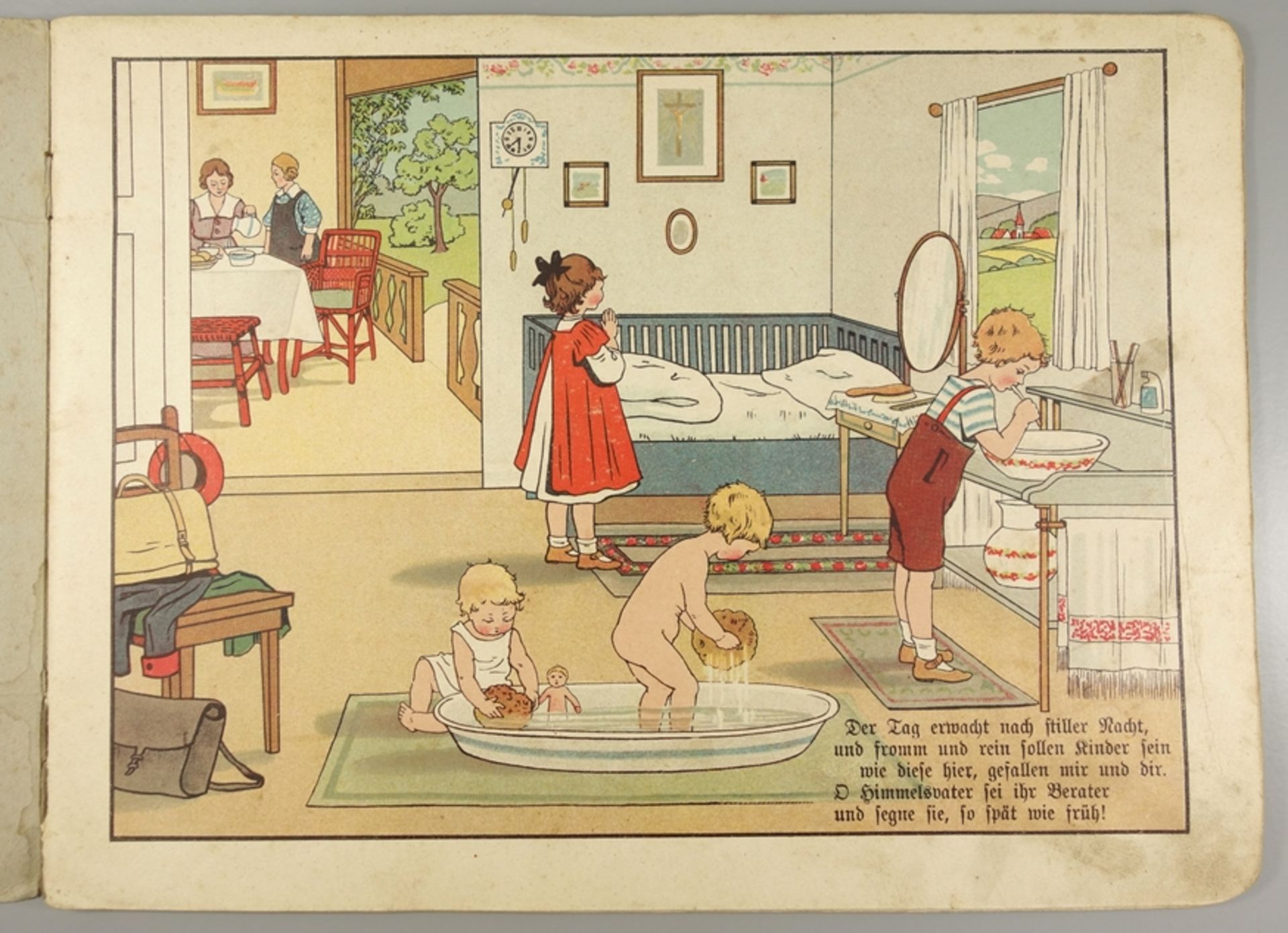 "Bunte Bilder aus Stadt und Land", seltenes Kinderbuch, Jugendstil um 1910/20, ohne Verlagsangabe, - Bild 2 aus 2