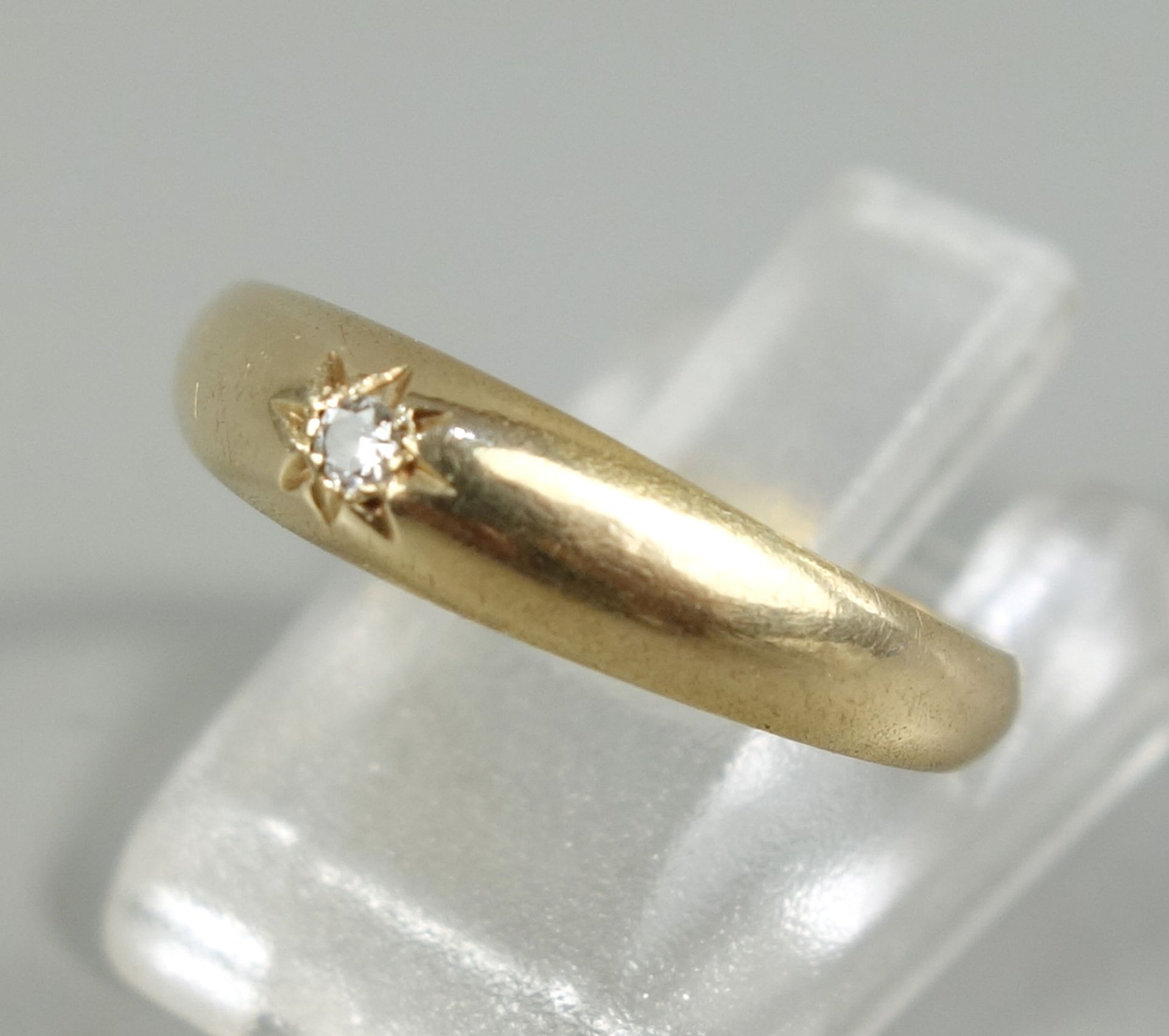 Diamantring, 585er Gelbgold, Gew.2,17g, Diamant ca.0,03ct, U.55 - Bild 2 aus 2