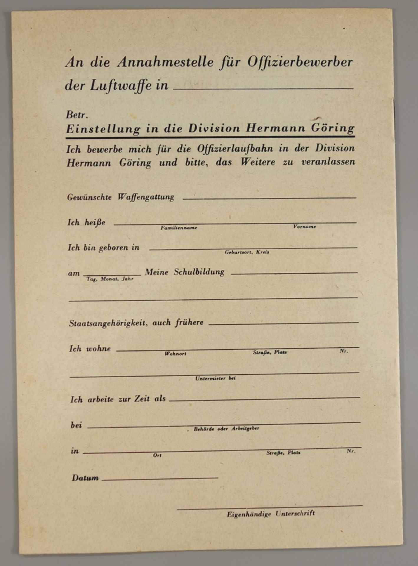 Division Hermann Göring, Broschüre der Deutschen Wehrmacht und Briefausschnitt mit - Bild 2 aus 2
