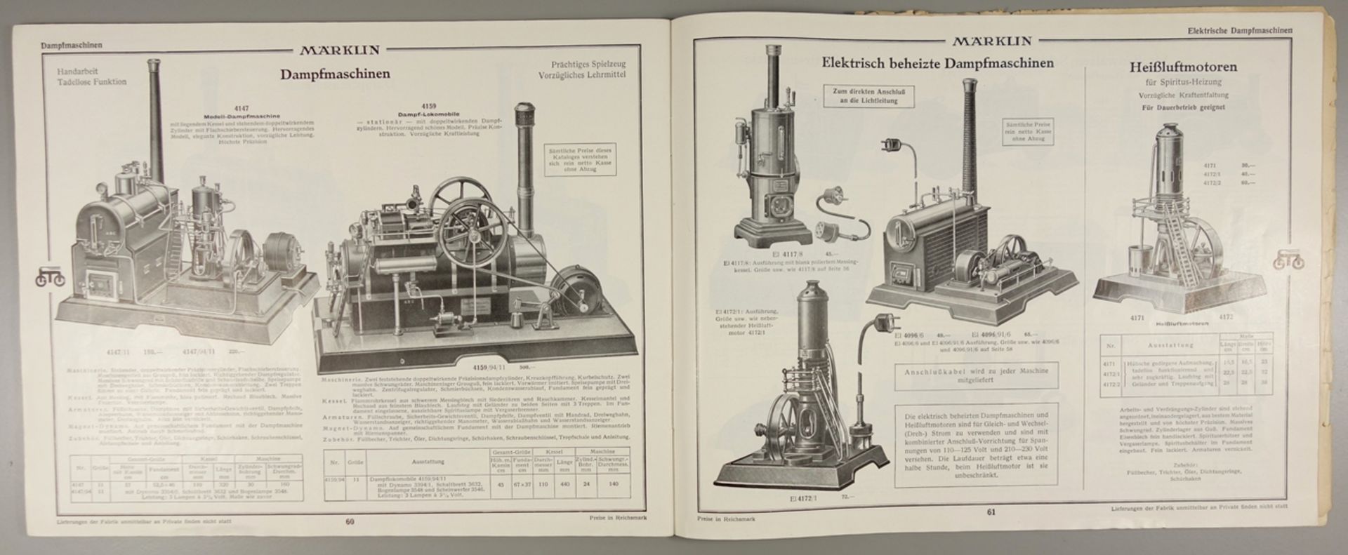 2 Märklin -Spielwarenkataloge, 1930 und 1931, Vertrieb Paul Behrendsen, Magdeburg; Katalog von 1930, - Bild 2 aus 5