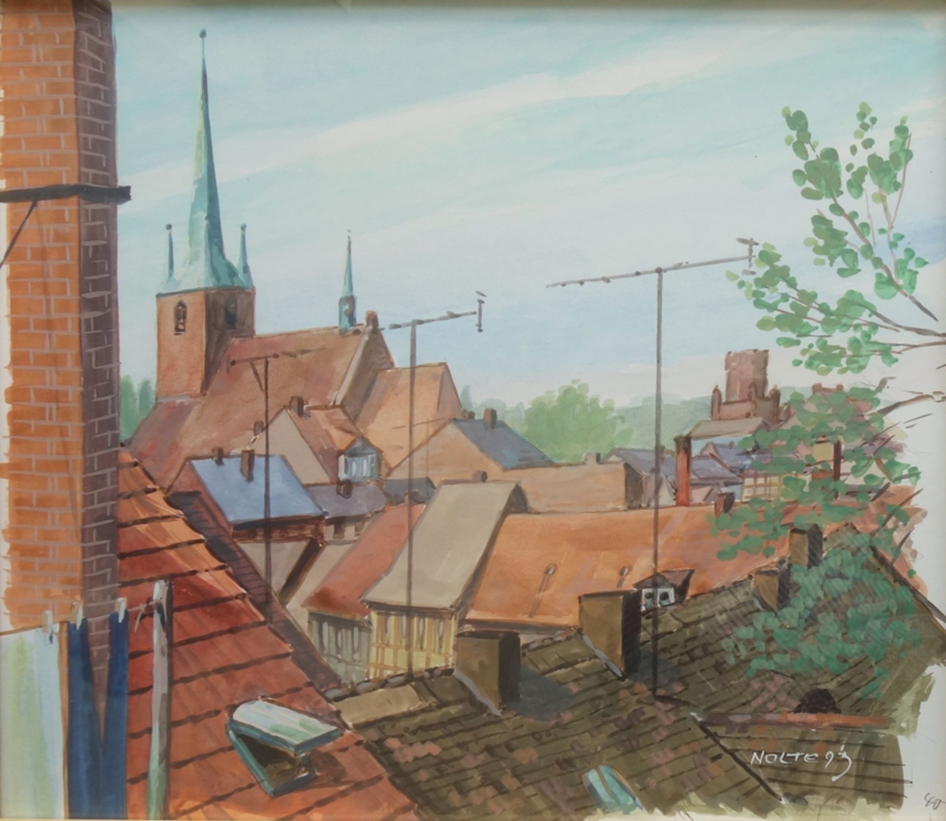 Große Sammlung Ferdinand Nolte: 30 Gemälde, Acryl/Papier, 1985-1993, z.T. aquarelliert, mit - Bild 9 aus 10