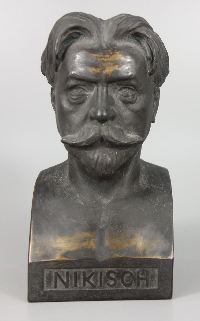 Georg Muth, Büste "Arthur Nikisch", 1924, wohl Dresden, Bronze, H.18cm, naturalistsich gestaltete