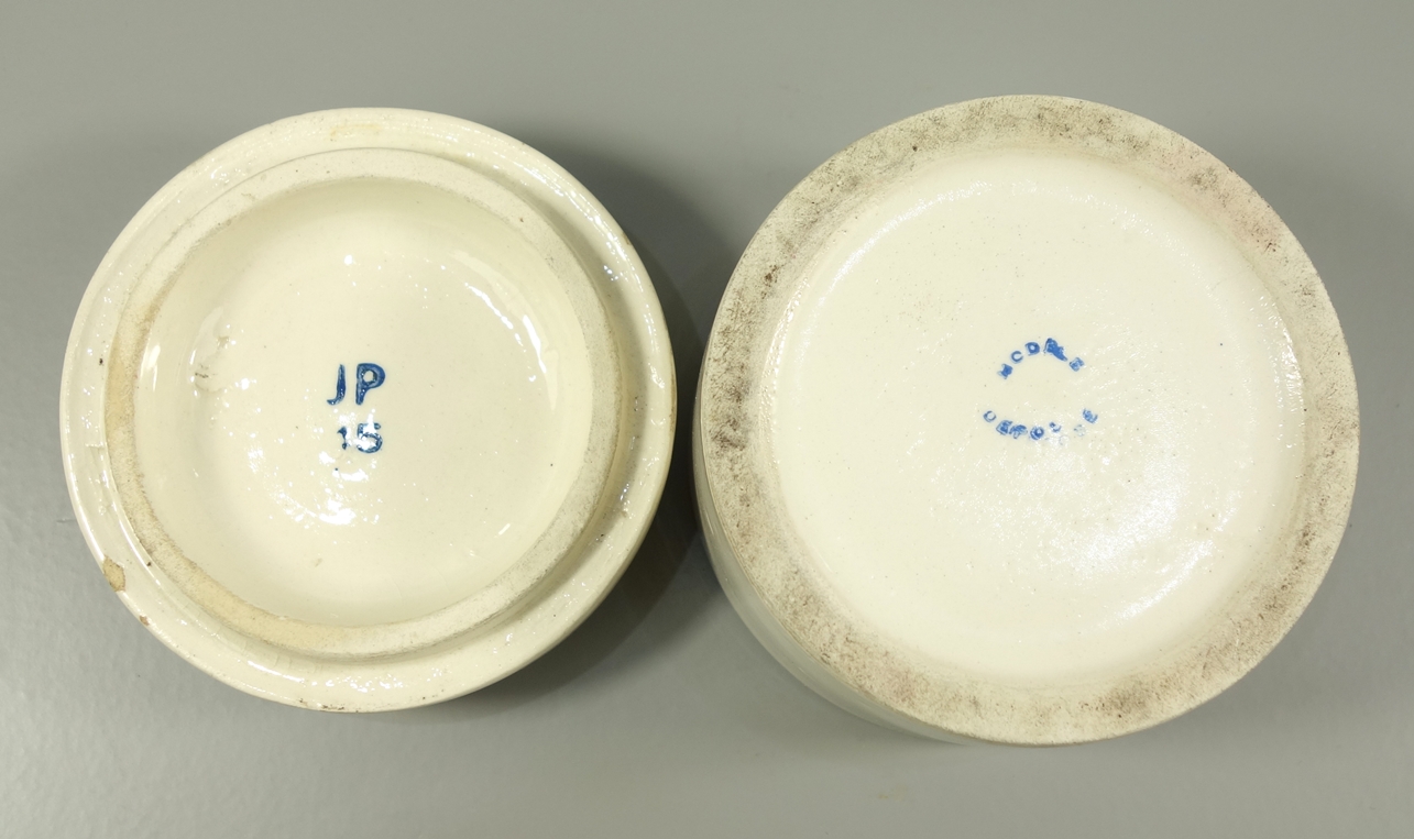 runde Dose, Art Déco, 1930er Jahre, H.6,5cm, D.8cm, Boden und Innendeckel mit blauer Stempelmarke, - Image 3 of 3