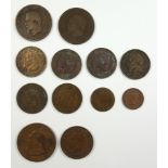 Konvolut Münzen, Frankreich 19. Jh.: 1 Centime 1848 A; 2 Centimes 1862 A; 5 Centimes, 1862 A, 1864