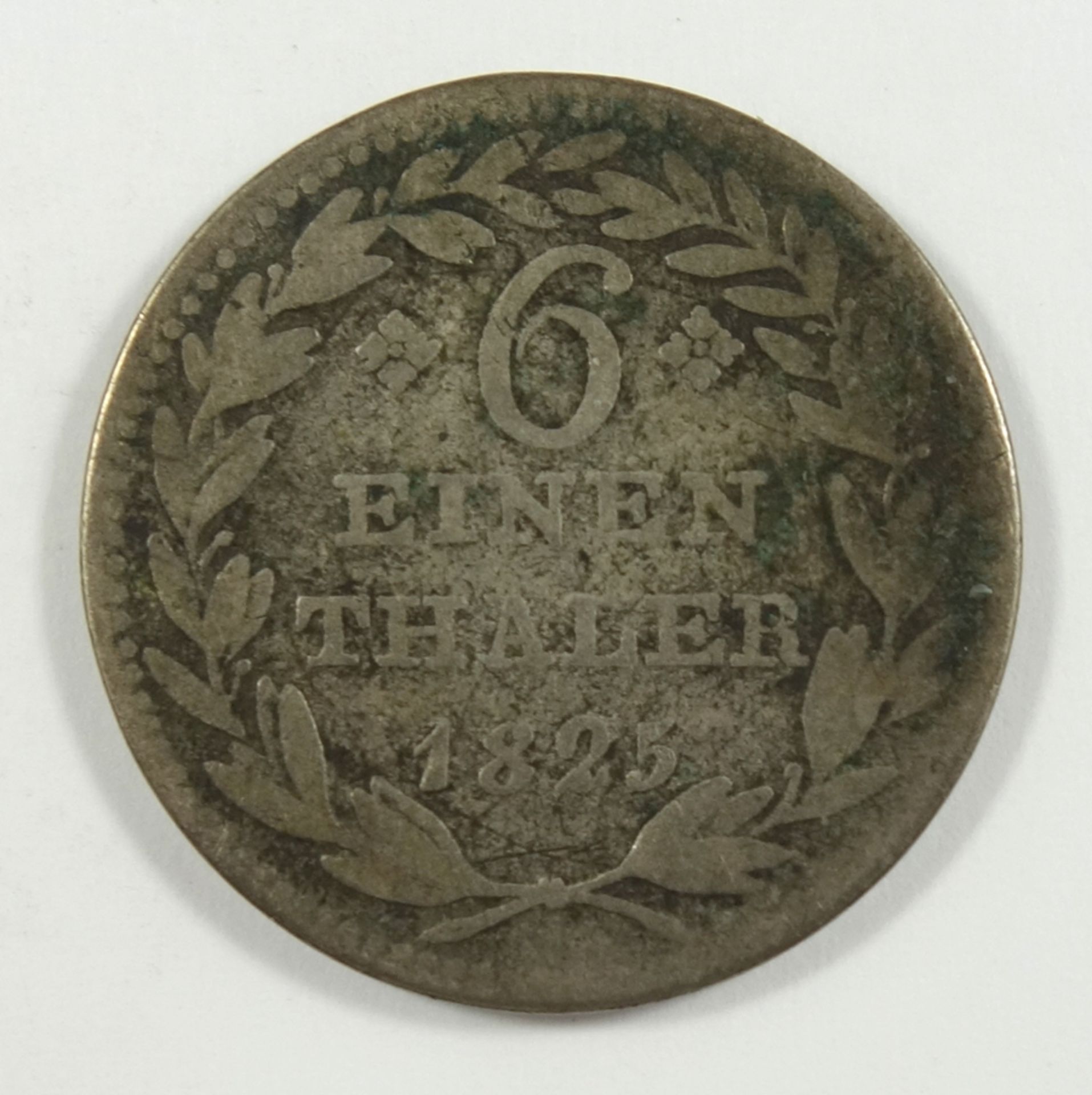 1/6 Taler 1825, Hessen-Kassel, Wilhelm II., Silber, ss