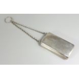 Etui an Kette, 925er Silber, Henry Clifford Davis, Birmingham 1918, Gew.65g, hochrechteckiges