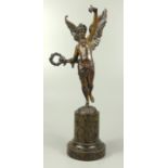Hermann Eichberg (Bildhauer, tätig um 1900, Berlin), Siegesgöttin Viktoria, Gesamt-H.31cm, Bronze,