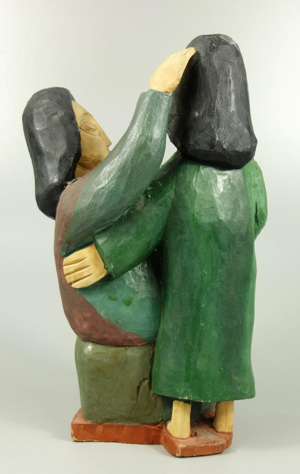 Adam Wydra "kobieta z dzieckiem" ("Frau mit Kind"), Polen, 2.Häfte 20.Jh., Holzskulptur, H.24,5cm, - Bild 2 aus 3