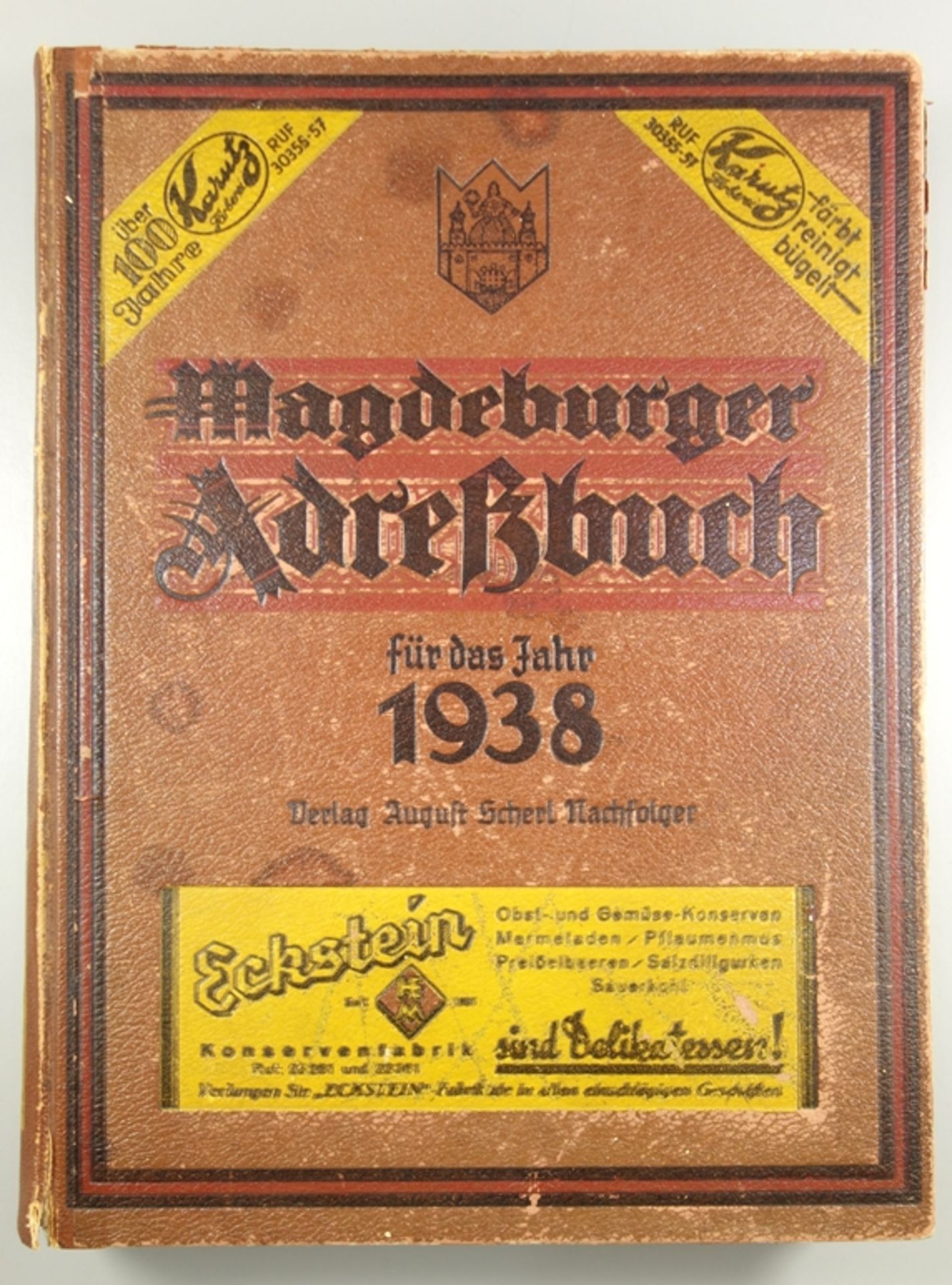Magdeburger Adressbuch, 1938, mit Schönebeck, Biederitz, Großottersleben, Olvenstedt; 94.Jahrgang,