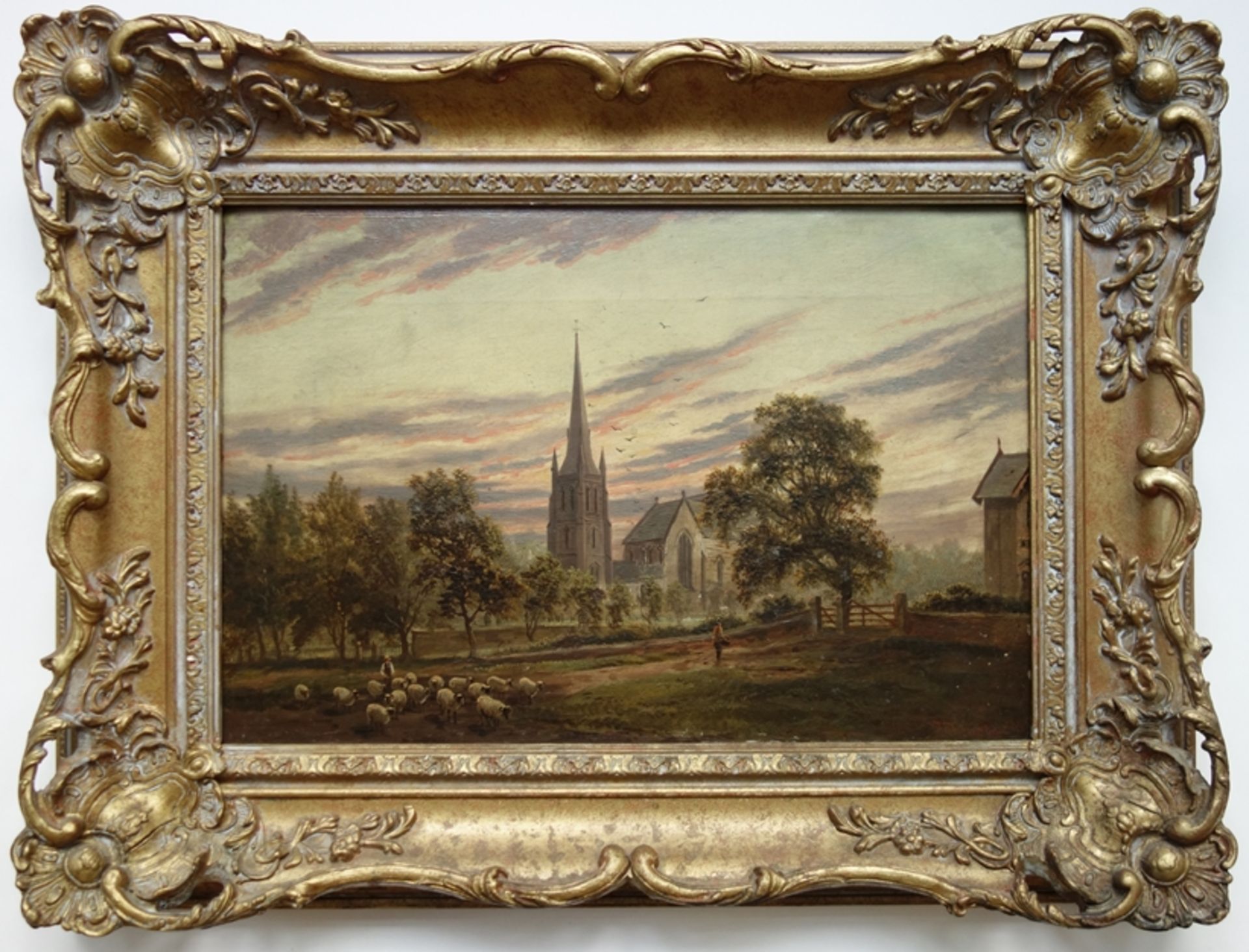 Albert Dunington "St. Johns Church in Failsworth", 1895, Öl/Leinwand, unten rechts signiert und