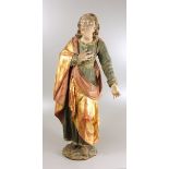 Assistenzfigur Heiliger Johannes, Lindenholz, 17./18.Jh., Vollplastik, einansichtige Form,